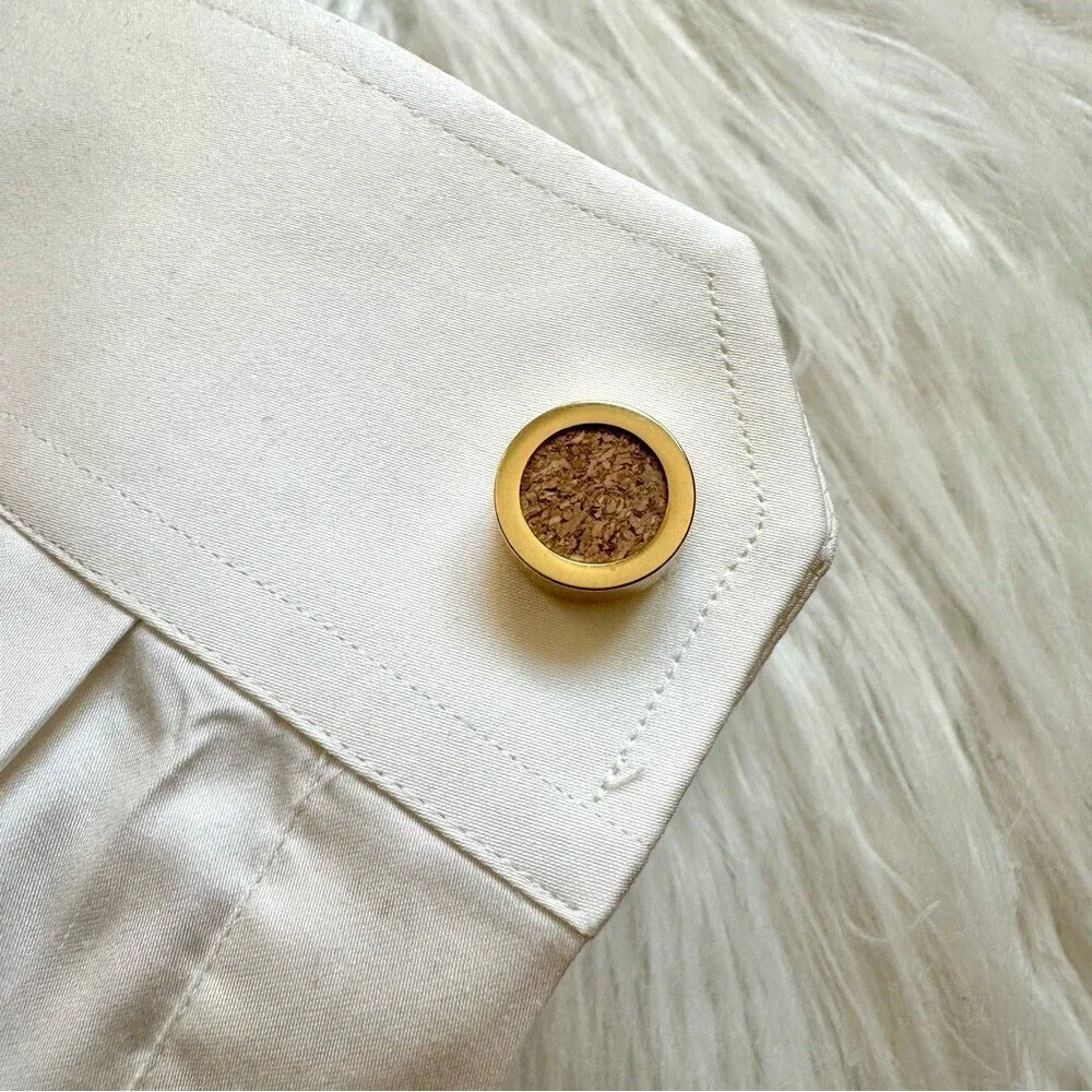 Gold Cork Cufflinks Wine Connoisseur Sommolier Winery Vineyard Wedding Groomsmen